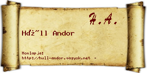 Hüll Andor névjegykártya